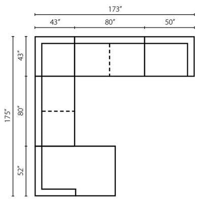 Layout A: Five Piece Sectional 80" x 175" x 173"