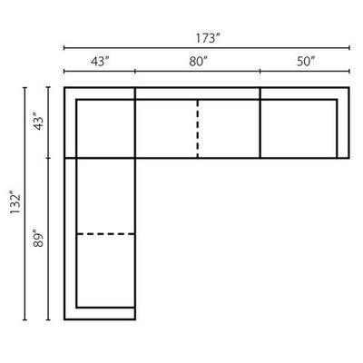 Layout C: Four Piece Sectional 132" x 173"