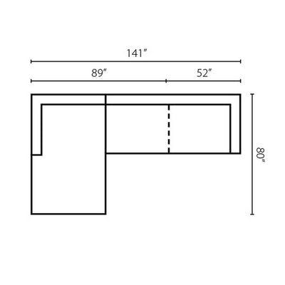 Layout F: Two Piece Sectional 80" x 141"