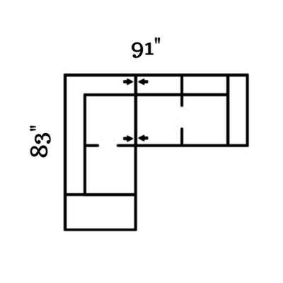 Layout G: Two Piece Sectional 83" x 91"