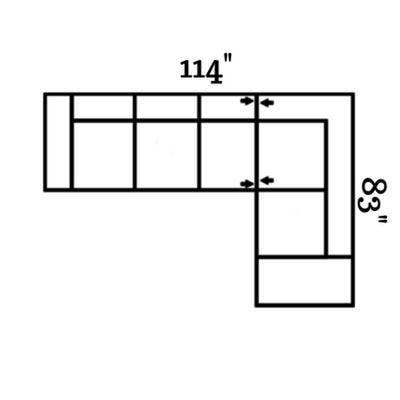 Layout I: Two Piece Sectional 114" x 83"