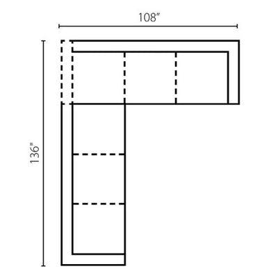 Layout B: Two Piece Sectional 136" x 108"