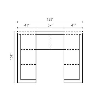 Layout D: Three Piece Sectional 108" x 139" x 108"