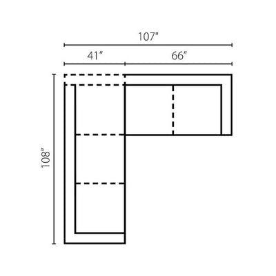 Layout E: Two Piece Sectional 108" x 107"