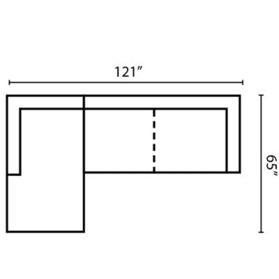 Layout J: Two Piece Sectional 65" x 121"
