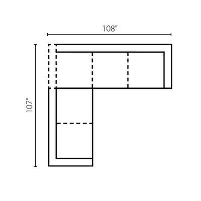 Layout F: Two Piece Sectional 108" x 108"