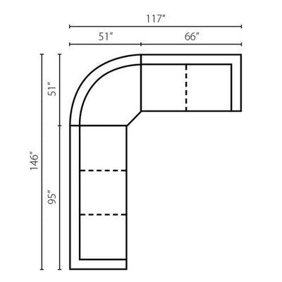 Layout H: Three Piece Sectional 146" x 117"