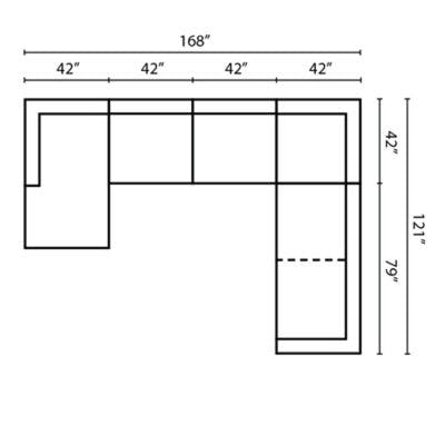 Layout A:  Five Piece Sectional 65" x 168" x 121"