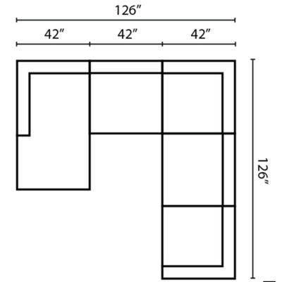 Layout C:  Four Piece Sectional 65" x 126" x 126"