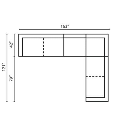 Layout H:  Four Piece Sectional 163" x 121"