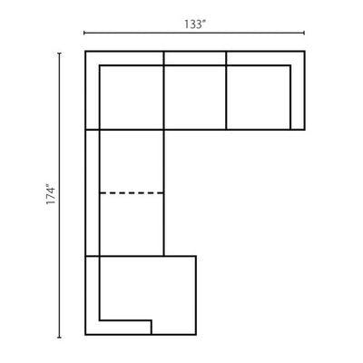 Layout F:  Five Piece Sectional 72" x 174" x 133"