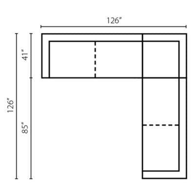 Layout I: Three Piece Sectional 126" x 126"