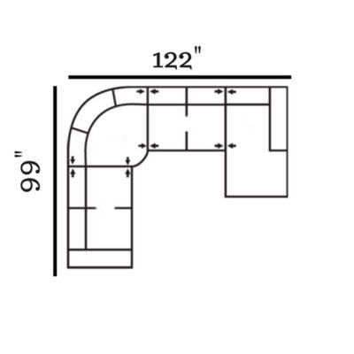 Layout A:  Four Piece Sectional 99" x 122" x 62"