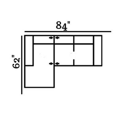 Layout F:  Two Piece Sectional 62" x 84"