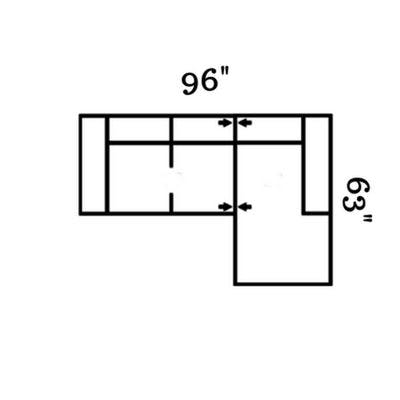 Layout E: Two Piece Sectional 96" x 63"