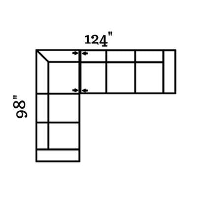 Layout F:  Two Piece Sectional 98" x 124"