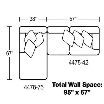 Layout A: Two Piece Sectional 67" x 95"