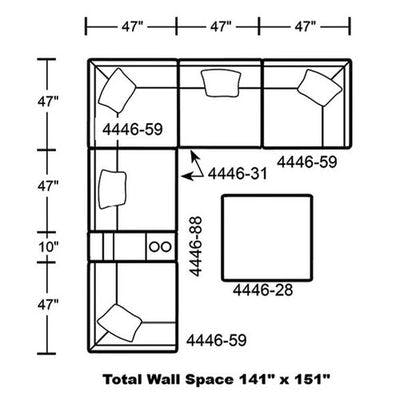 Layout C: Seven  Piece Sectional 151" x 141"