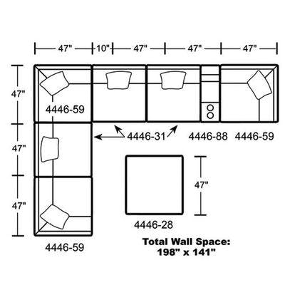 Layout E: Eight Piece Sectional 141" x 198"