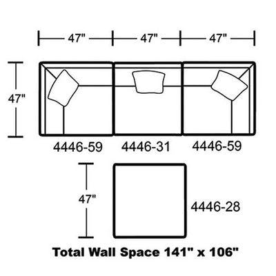 Layout G: Four Piece Sectional 47" x 106"