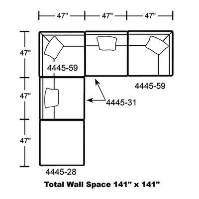 Layout A: Five Piece Sectional 141" x 141"