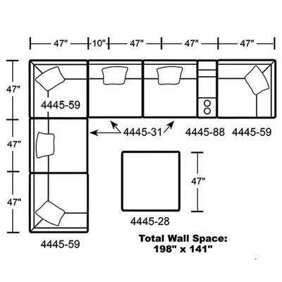 Layout E: Eight Piece Sectional 141" x 198"