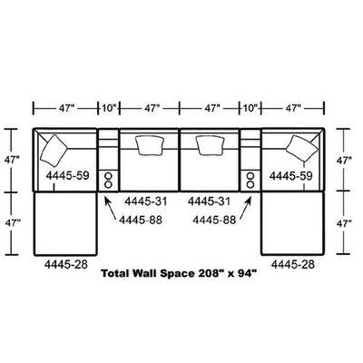 Layout H: Eight Piece Sectional 94" x 208" x 94"