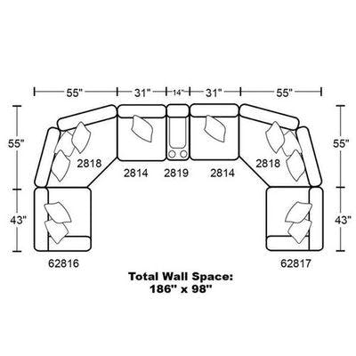 Layout C: Seven Piece Sectional 98" x 186" x 98"