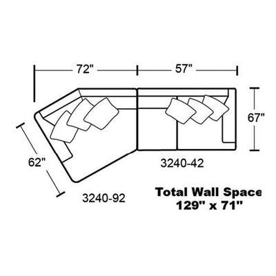 Layout C: Two Piece Sectional 62" x 129"