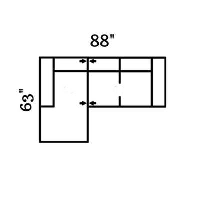 Layout H: Two Piece Sectional 63" x 88"