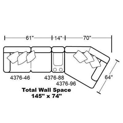 Layout A: Three Piece Sectional 145" x 64"
