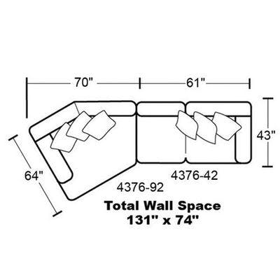 Layout B: Two Piece Sectional 64" x 131"