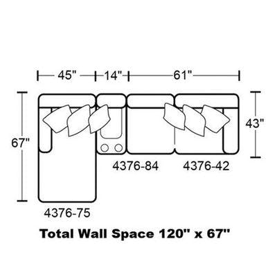 Layout E: Three Piece Sectional 67" x 120"