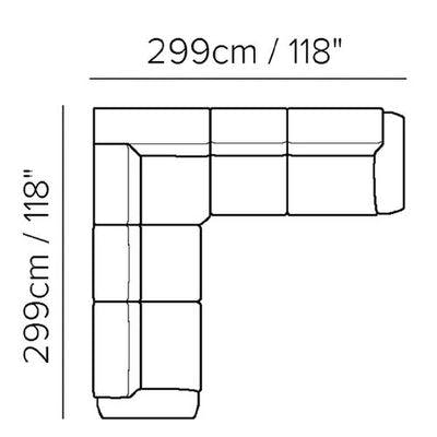 Layout C: Three Piece Sectional 118" x 118"