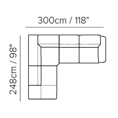 Layout A: Three Piece Sectional 98" x 118