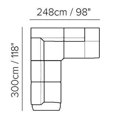 Layout B: Three Piece Sectional 118" x 98"