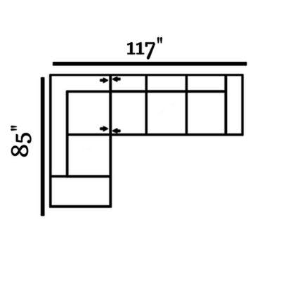 Layout D: Two Piece Sectional 85" x 117"