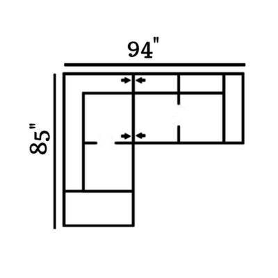 Layout E: Two Piece Sectional 85" x 94"