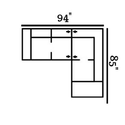 Layout F: Two Piece Sectional 94" x 85"