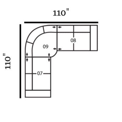 Layout I: Three Piece Sectional 110" x 110"