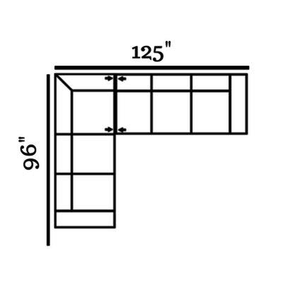 Layout A:  Two Piece Sectional 96" x 125"