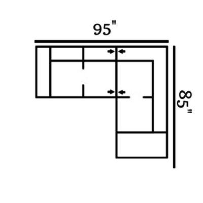 Layout F:  Two Piece Sectional 95" x 85"