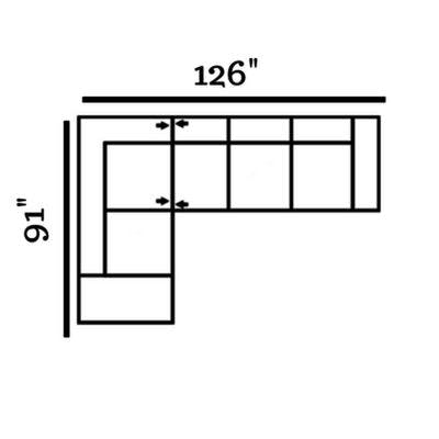 Layout D: Two Piece Sectional 91" x 126"