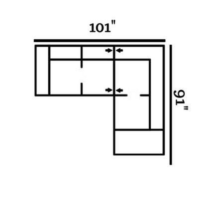 Layout F: Two Piece Sectional 101" x 91"