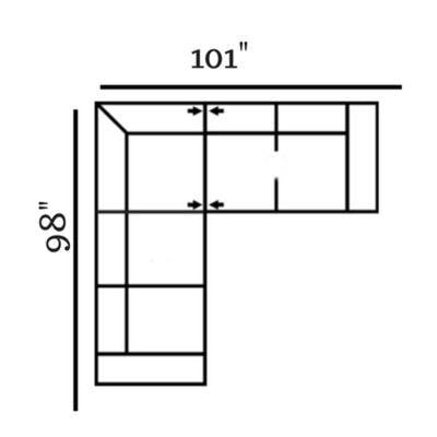 Layout I: Two Piece Sectional 98" x 101"