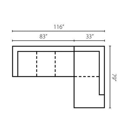 Layout A: Two Piece Sectional 116" x 79"