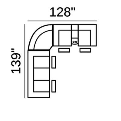 Layout A: Three Piece Sectional 139" x 128"