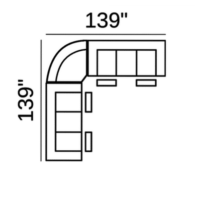 Layout C: Three Piece Sectional 139" x 139"