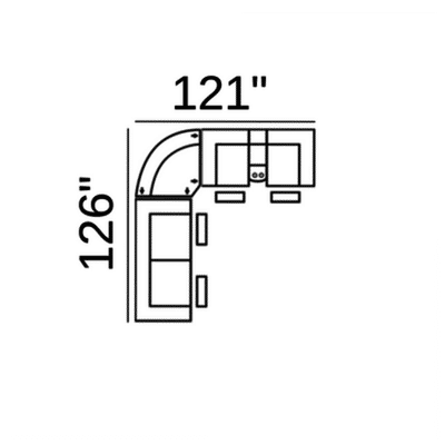 Layout B: Three Piece Sectional 126" x 121"