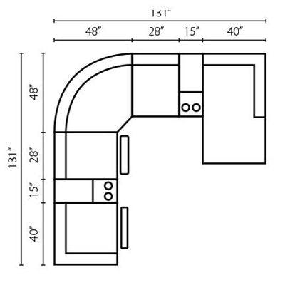 Layout A: Seven Piece Sectional 131" x 131"